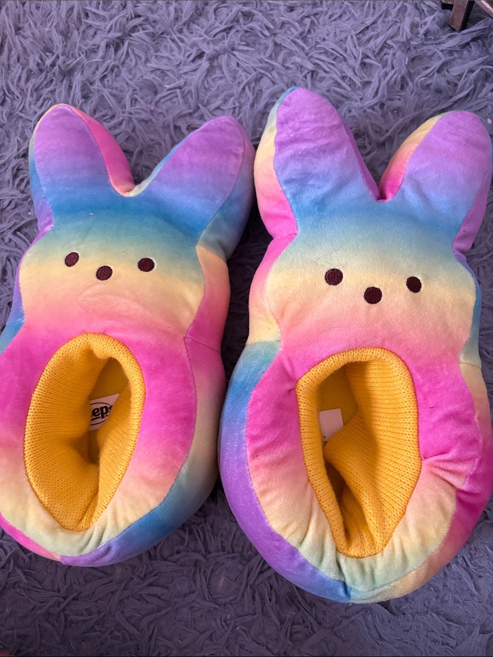 Kids Tie-Dye Bunny Footie Slippers - Multicolor
